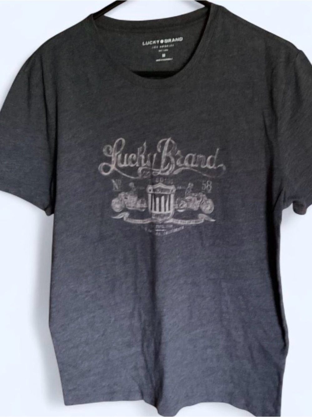 Lucky Brand Charcoal Gray Short Sleeve Graphic Tee